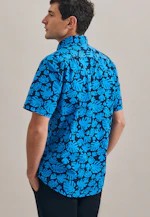 Regular Business Hemd Druck in Türkis/Petrol |  Seidensticker Onlineshop