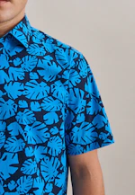 Regular Business Hemd Druck in Türkis/Petrol |  Seidensticker Onlineshop