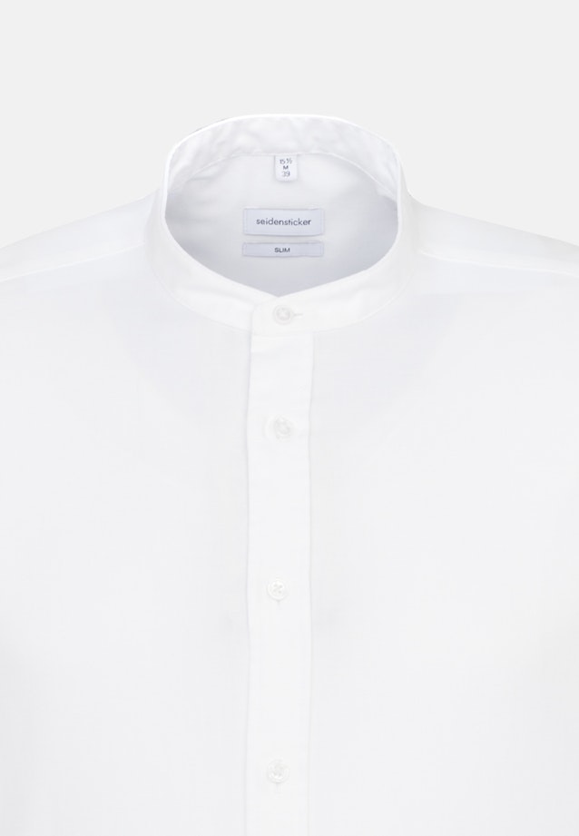 Bügelfreies Twill Business Hemd in Slim mit Stehkragen in Weiß |  Seidensticker Onlineshop