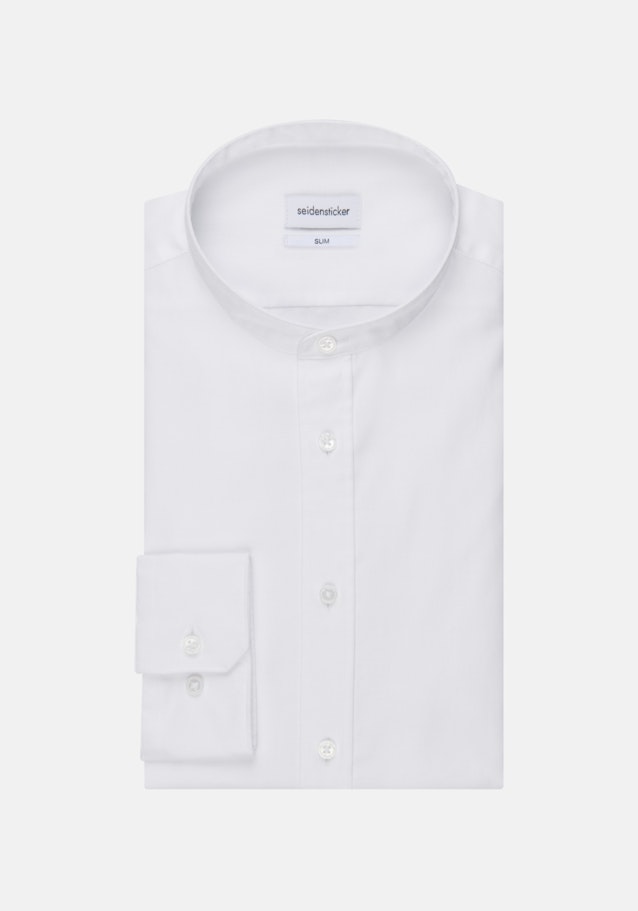 Non-iron Twill Business Shirt in Slim with Stand-Up Collar in White |  Seidensticker Onlineshop