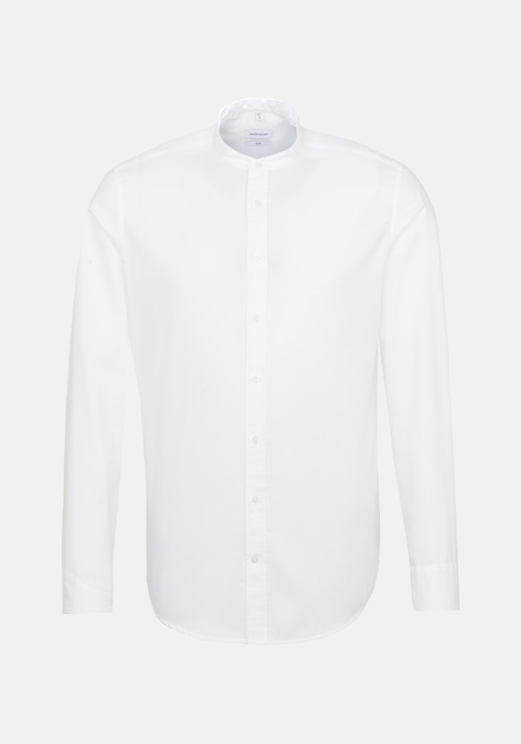 Non-iron Twill Business overhemd in Slim with Opstaande Kraag in Wit |  Seidensticker Onlineshop