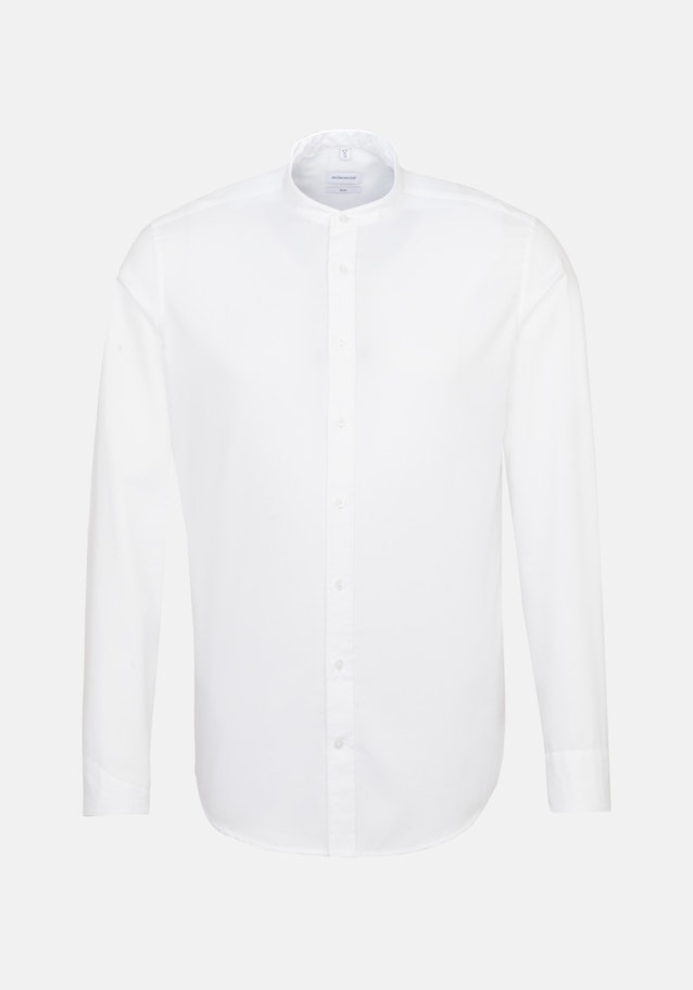 Bügelfreies Twill Business Hemd in Slim mit Stehkragen in Weiß |  Seidensticker Onlineshop
