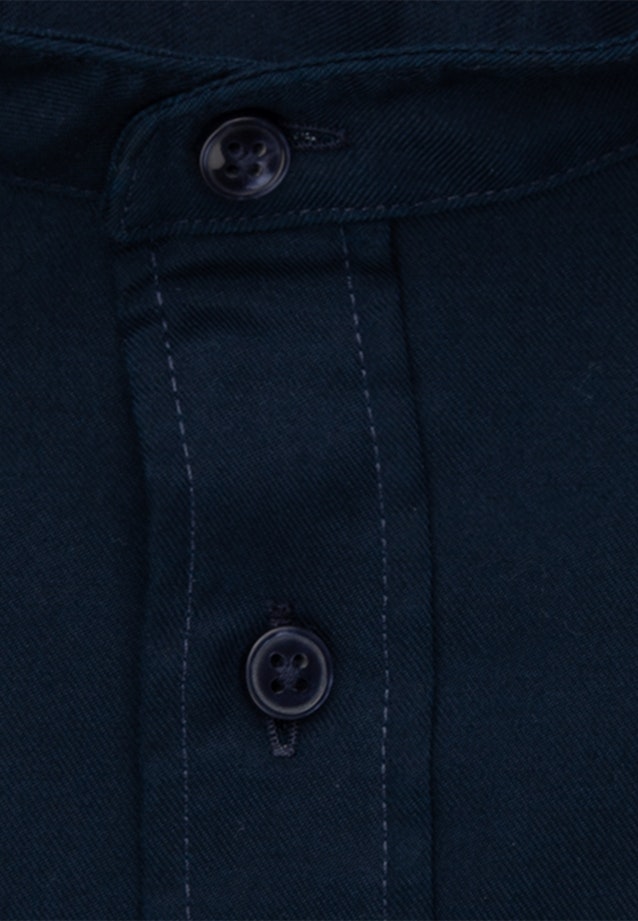 Non-iron Twill Business Shirt in Slim with Stand-Up Collar in Dark Blue |  Seidensticker Onlineshop