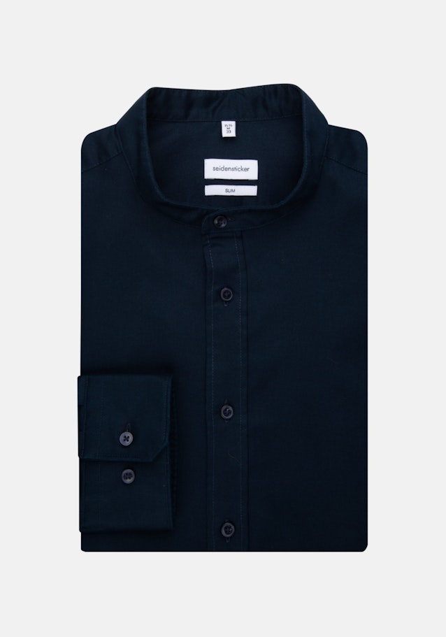 Non-iron Twill Business overhemd in Slim with Opstaande Kraag in Donkerblauw |  Seidensticker Onlineshop