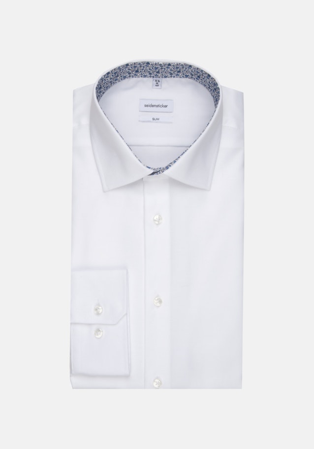 Non-iron Oxford shirt in Slim with Kent-Collar and extra long sleeve in White |  Seidensticker Onlineshop
