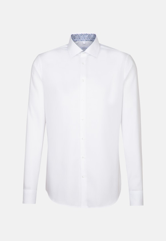 Bügelfreies Oxfordhemd in Slim mit Kentkragen und extra langem Arm in Weiß |  Seidensticker Onlineshop