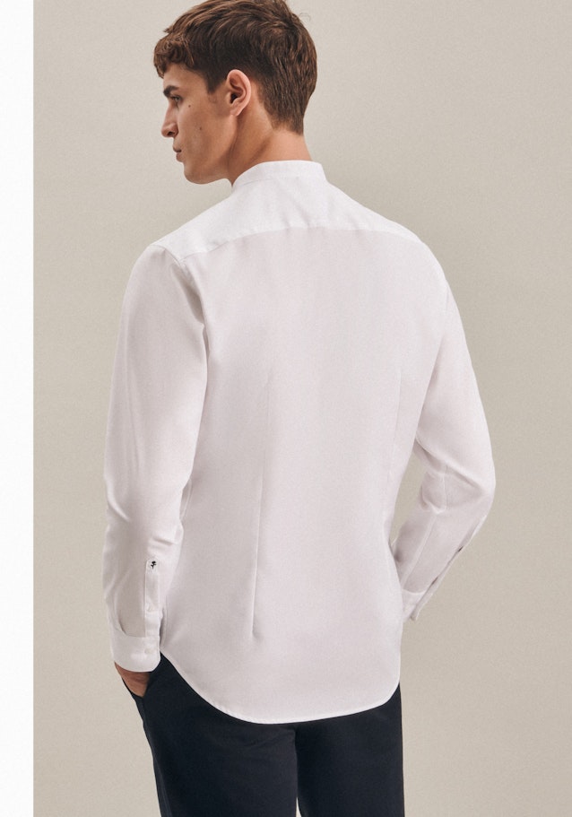 Bügelfreies Twill Business Hemd in Shaped mit Stehkragen in Weiß |  Seidensticker Onlineshop