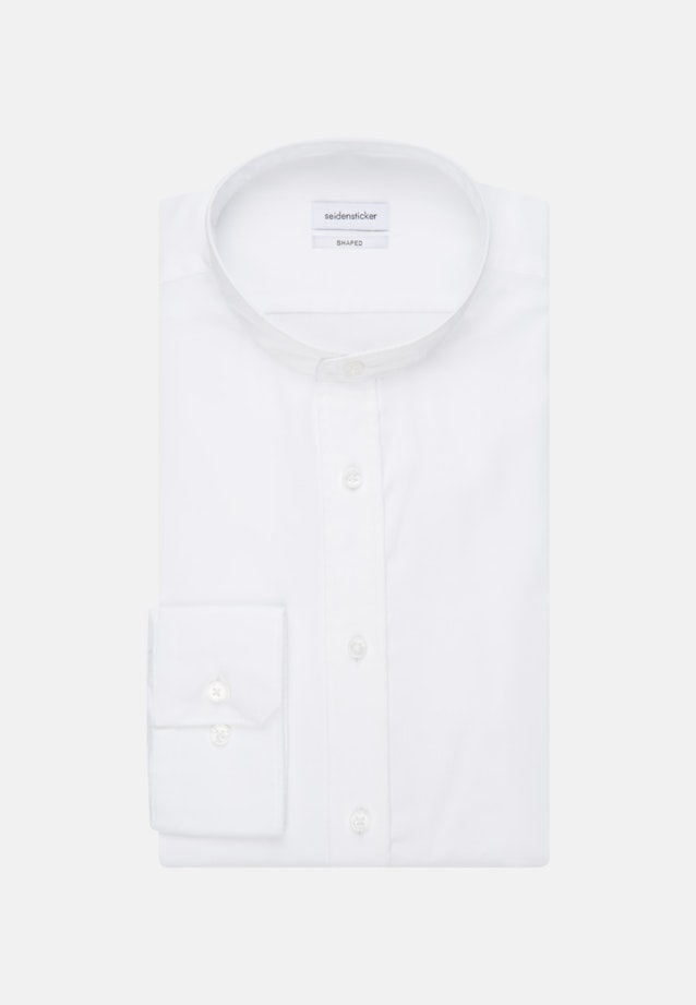 Bügelfreies Twill Business Hemd in Shaped mit Stehkragen in Weiß |  Seidensticker Onlineshop