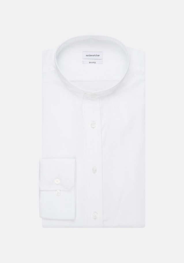 Non-iron Twill Business overhemd in Shaped with Opstaande Kraag in Wit |  Seidensticker Onlineshop