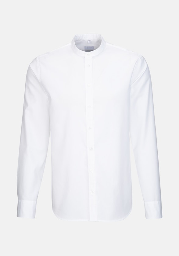 Non-iron Twill Business overhemd in Shaped with Opstaande Kraag in Wit |  Seidensticker Onlineshop