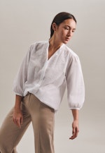 Blouse à col montant Broderie in Blanc |  Seidensticker Onlineshop