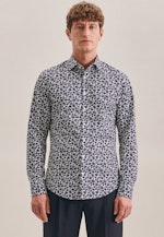 Slim Business Shirt Print in Dark Blue |  Seidensticker Onlineshop
