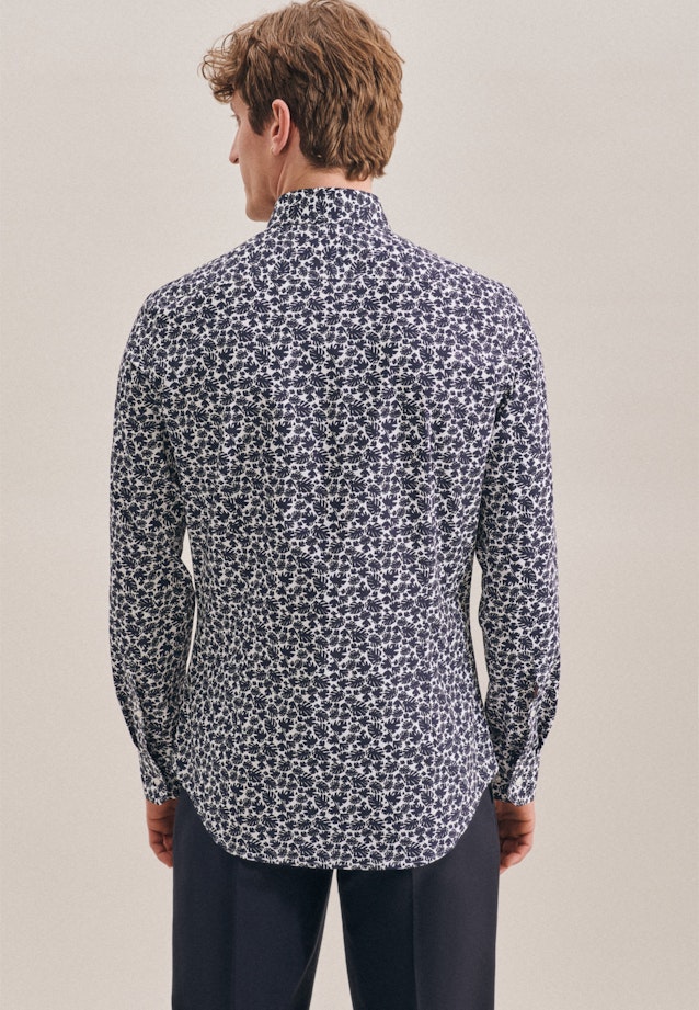 Slim Business Shirt Print in Dark Blue |  Seidensticker Onlineshop