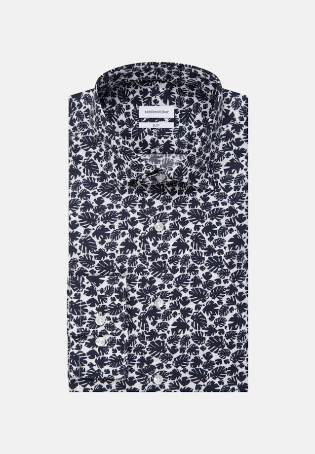 Slim Business Shirt Print in Dark Blue |  Seidensticker Onlineshop