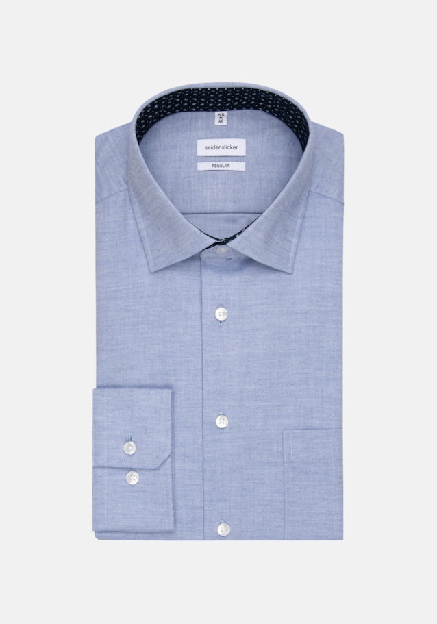 Bügelleichtes Twill Business Hemd in Shaped mit Kentkragen und extra langem Arm in Hellblau |  Seidensticker Onlineshop