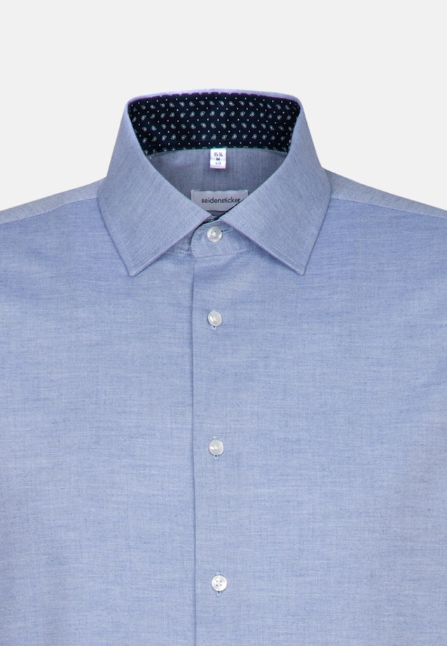 Bügelleichtes Twill Business Hemd in Shaped mit Kentkragen und extra langem Arm in Hellblau |  Seidensticker Onlineshop
