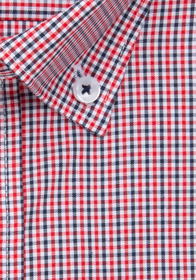 Non-iron Popeline Korte mouwen Business overhemd in Regular with Button-Down-Kraag in Rood |  Seidensticker Onlineshop