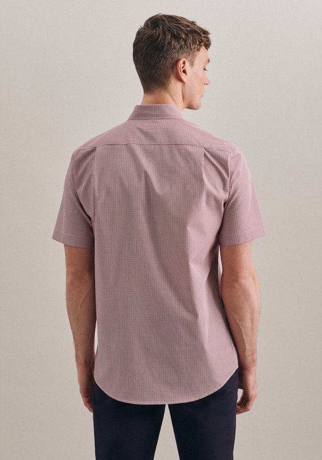 Non-iron Popeline Korte mouwen Business overhemd in Regular with Button-Down-Kraag in Rood |  Seidensticker Onlineshop