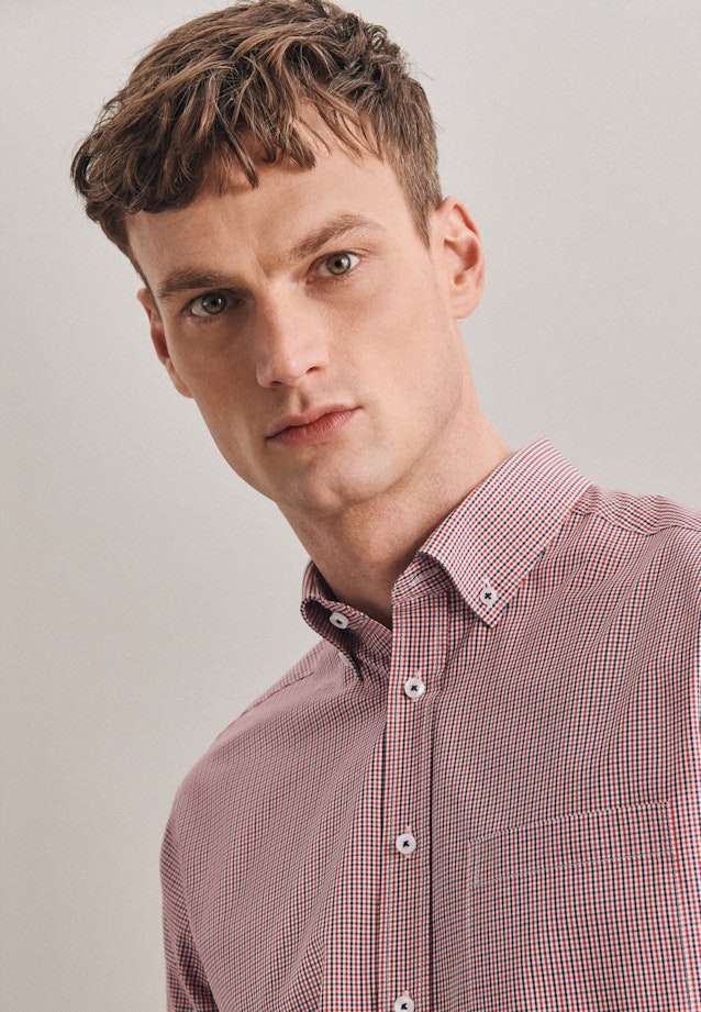 Regular Chemise Business carreaux in Rouge |  Seidensticker Onlineshop