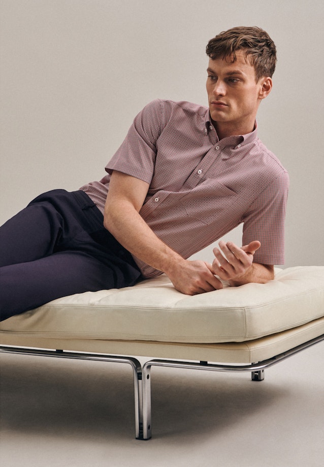 Regular Chemise Business carreaux in Rouge |  Seidensticker Onlineshop