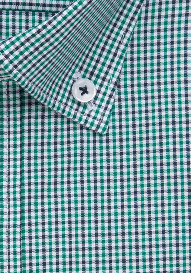 Non-iron Popeline Korte mouwen Business overhemd in Regular with Button-Down-Kraag in Groen |  Seidensticker Onlineshop