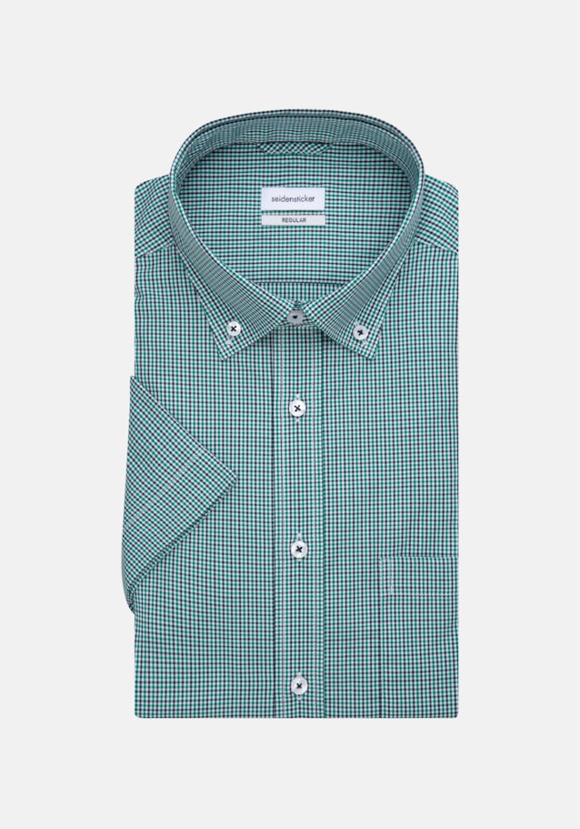 Bügelfreies Popeline Kurzarm Business Hemd in Regular mit Button-Down-Kragen in Grün |  Seidensticker Onlineshop