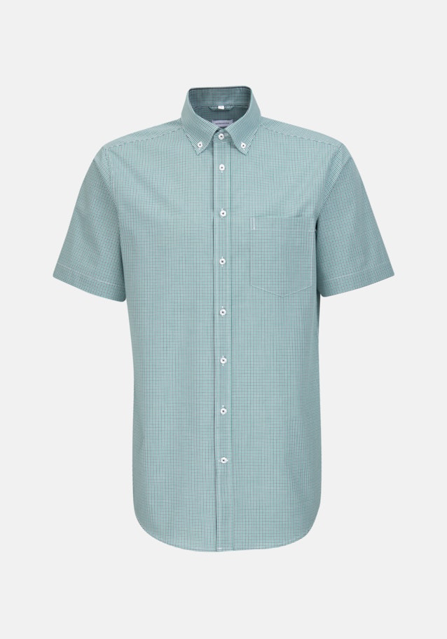 Non-iron Poplin Short sleeve Business Shirt in Regular with Button-Down-Collar in Green |  Seidensticker Onlineshop