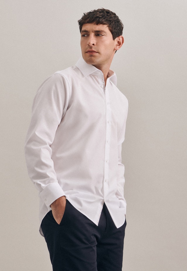 Shaped Business Shirt Plain in White |  Seidensticker Onlineshop