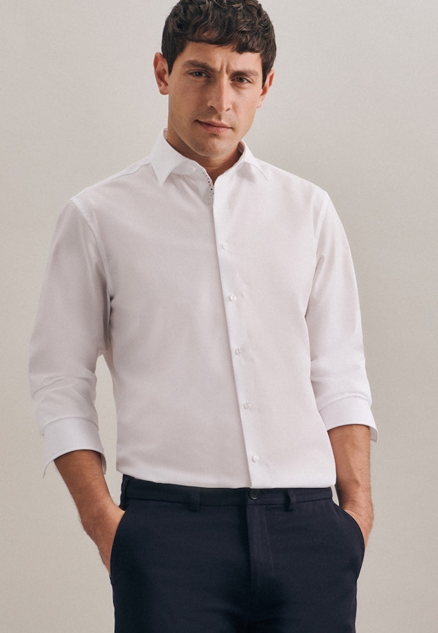 Shaped Business Shirt Plain in White |  Seidensticker Onlineshop