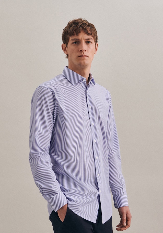 Non-iron Poplin Business Shirt in Regular with Kent-Collar in Light Blue |  Seidensticker Onlineshop