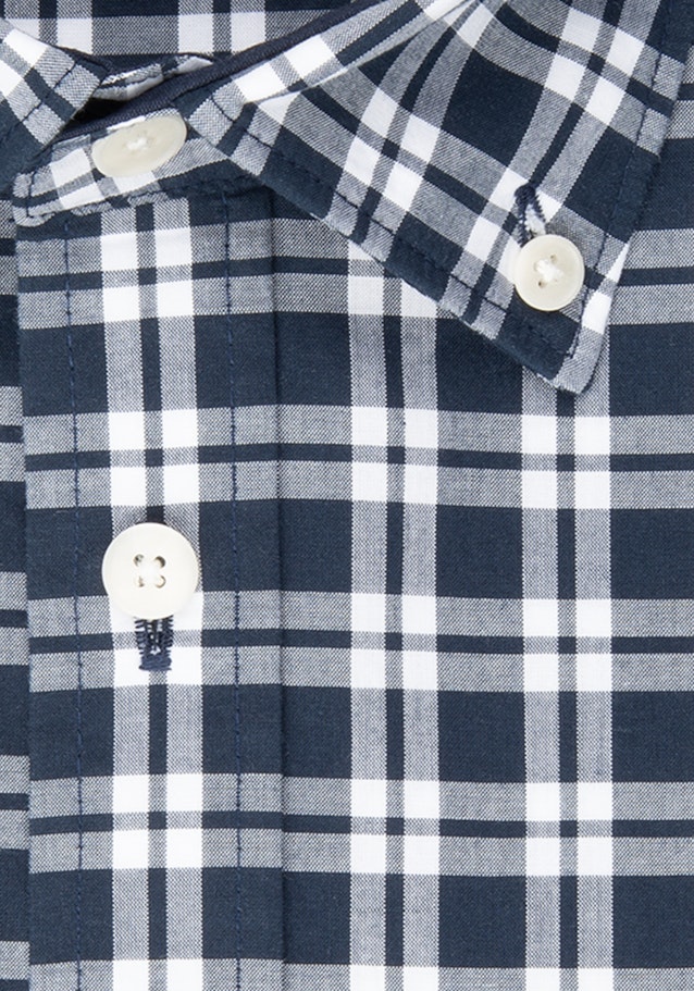 Popeline Business Hemd in Regular mit Button-Down-Kragen in Dunkelblau |  Seidensticker Onlineshop