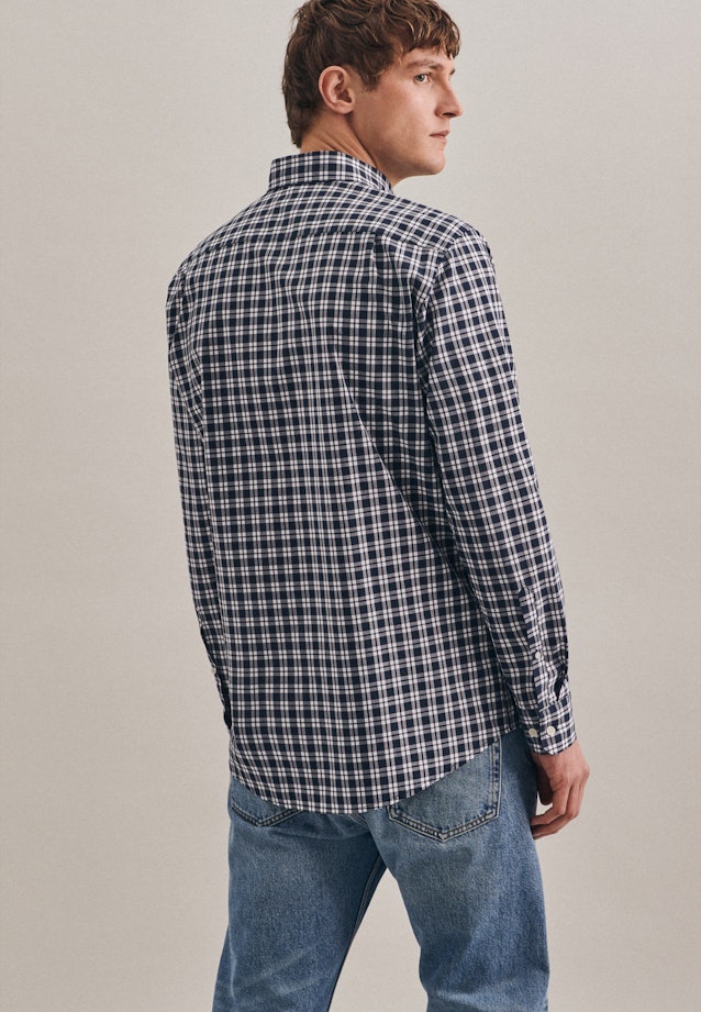 Regular Business Shirt Check in Dark Blue |  Seidensticker Onlineshop