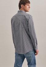 Regular Business Shirt Check in Dark Blue |  Seidensticker Onlineshop