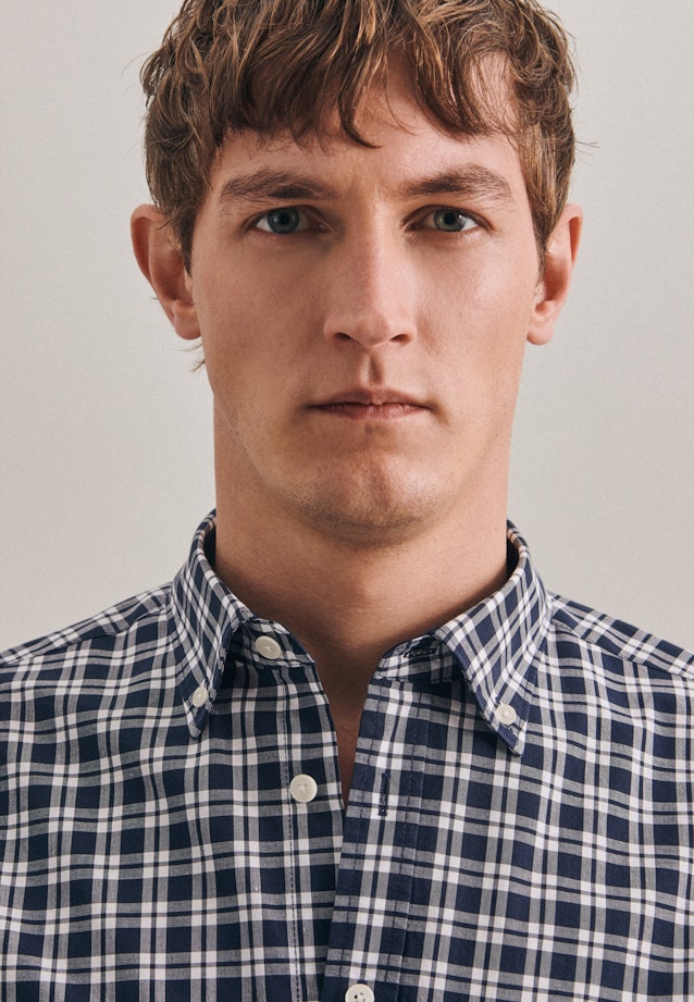 Regular Business Shirt Check in Dark Blue |  Seidensticker Onlineshop