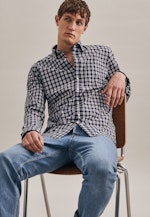 Regular Business Shirt Check in Dark Blue |  Seidensticker Onlineshop