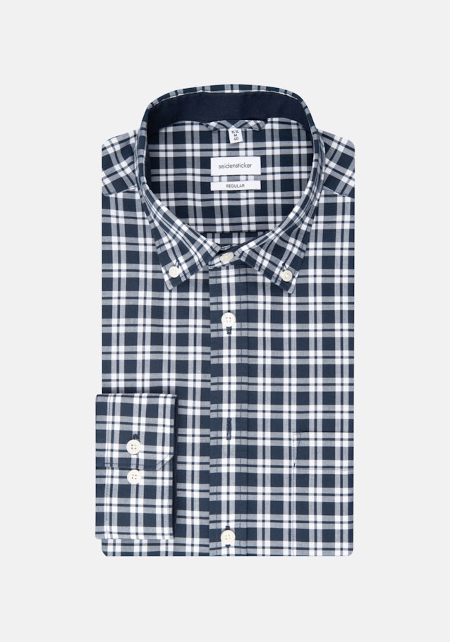 Business Shirt in Regular with Button-Down-Collar in Dark Blue |  Seidensticker Onlineshop