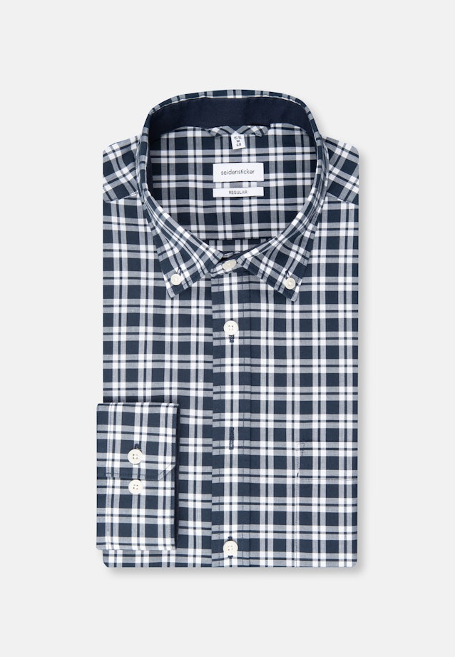 Regular Business Shirt Check in Dark Blue |  Seidensticker Onlineshop