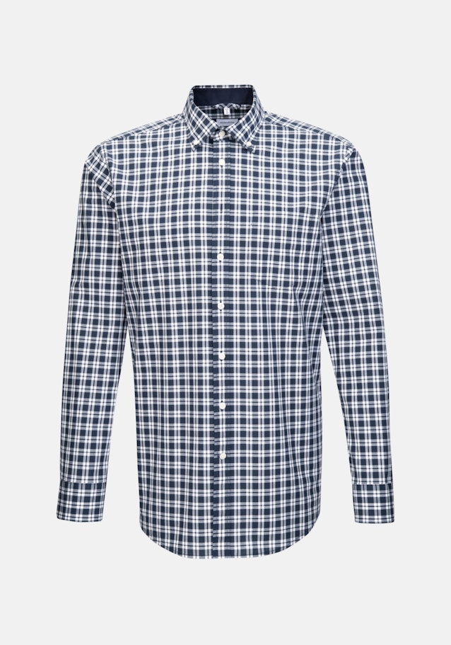 Chemise Business Regular Popeline Col Boutonné in Bleu Foncé |  Seidensticker Onlineshop