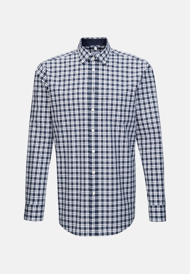 Regular Business Shirt Check in Dark Blue |  Seidensticker Onlineshop