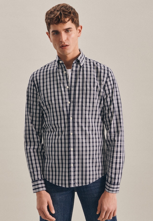 Slim Business Shirt Check in Dark Blue |  Seidensticker Onlineshop