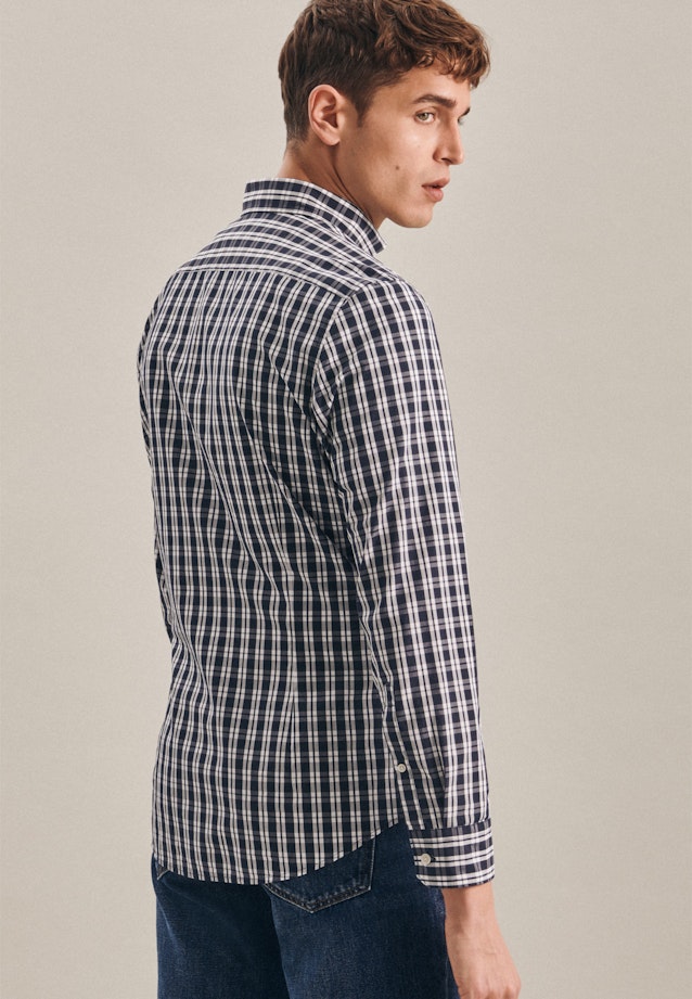 Slim Business Shirt Check in Dark Blue |  Seidensticker Onlineshop