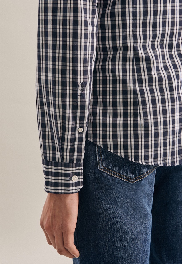 Slim Business Shirt Check in Dark Blue |  Seidensticker Onlineshop
