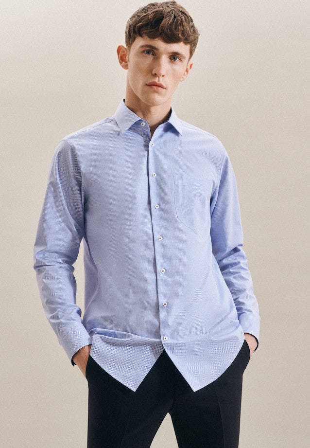 Regular Business Shirt Check in Light Blue |  Seidensticker Onlineshop