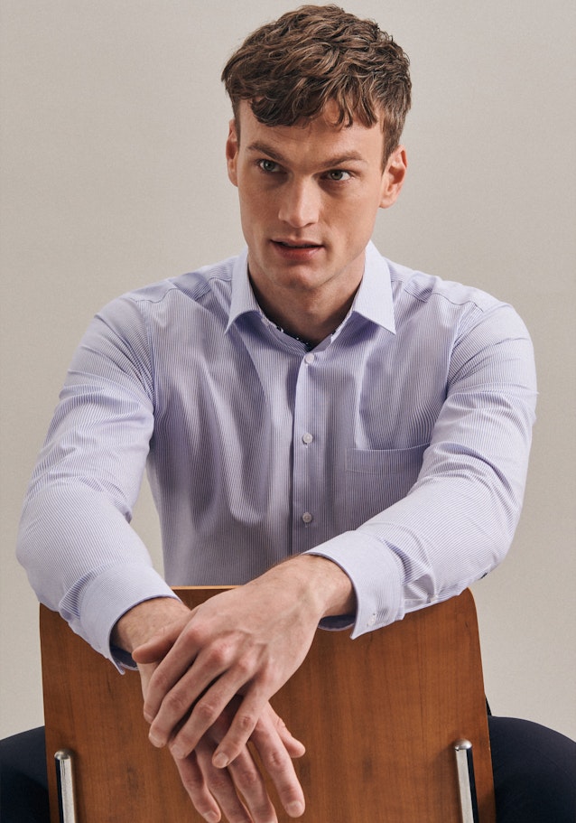 Non-iron Poplin Business Shirt in Regular with Kent-Collar in Light Blue |  Seidensticker Onlineshop