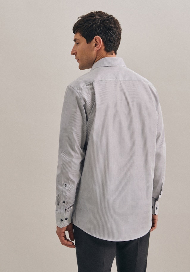 Non-iron Poplin Business Shirt in Regular with Kent-Collar in Grey |  Seidensticker Onlineshop