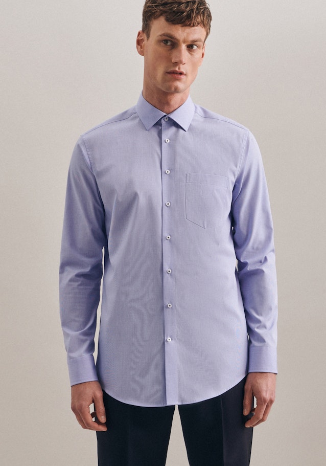 Non-iron Structure Business Shirt in Regular with Kent-Collar in Light Blue |  Seidensticker Onlineshop