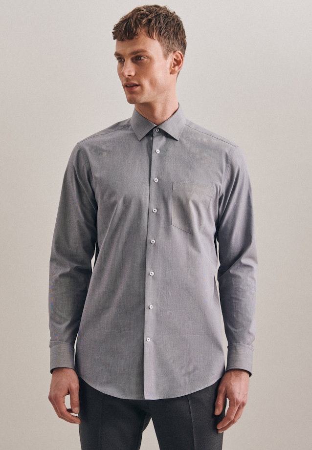 Regular Business Shirt Uni in Dark Blue |  Seidensticker Onlineshop