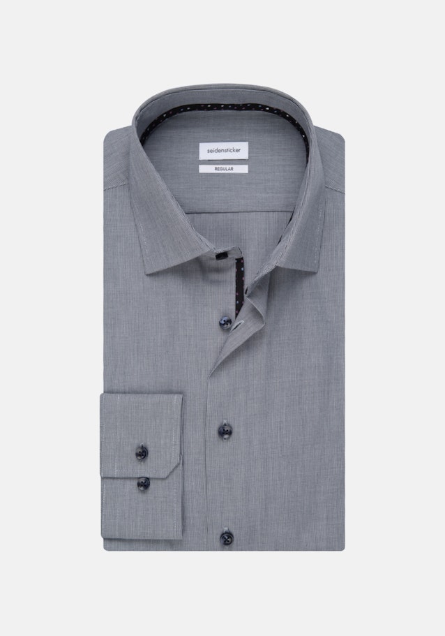 Non-iron Structure Business Shirt in Regular with Kent-Collar in Dark Blue |  Seidensticker Onlineshop