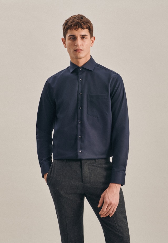 Regular Business Hemd Uni in Dunkelblau |  Seidensticker Onlineshop