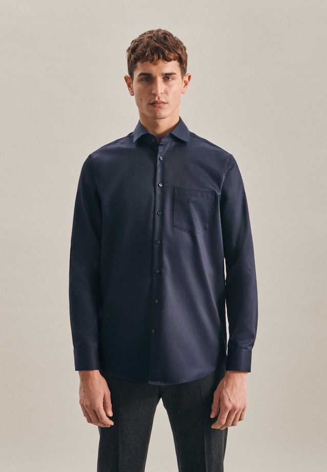 Regular Business Hemd Uni in Dunkelblau |  Seidensticker Onlineshop